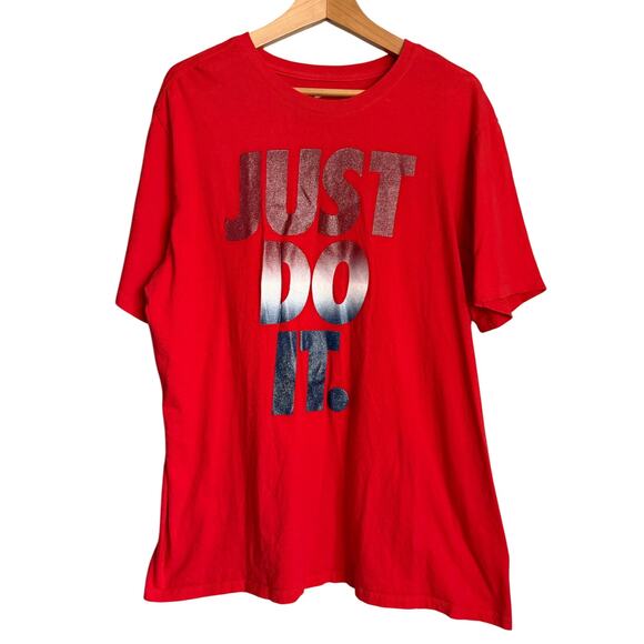 Nike Just Do It USA T-Shirt Red Men’s XL Athletic Fit 916986-657 - Picture 2 of 6